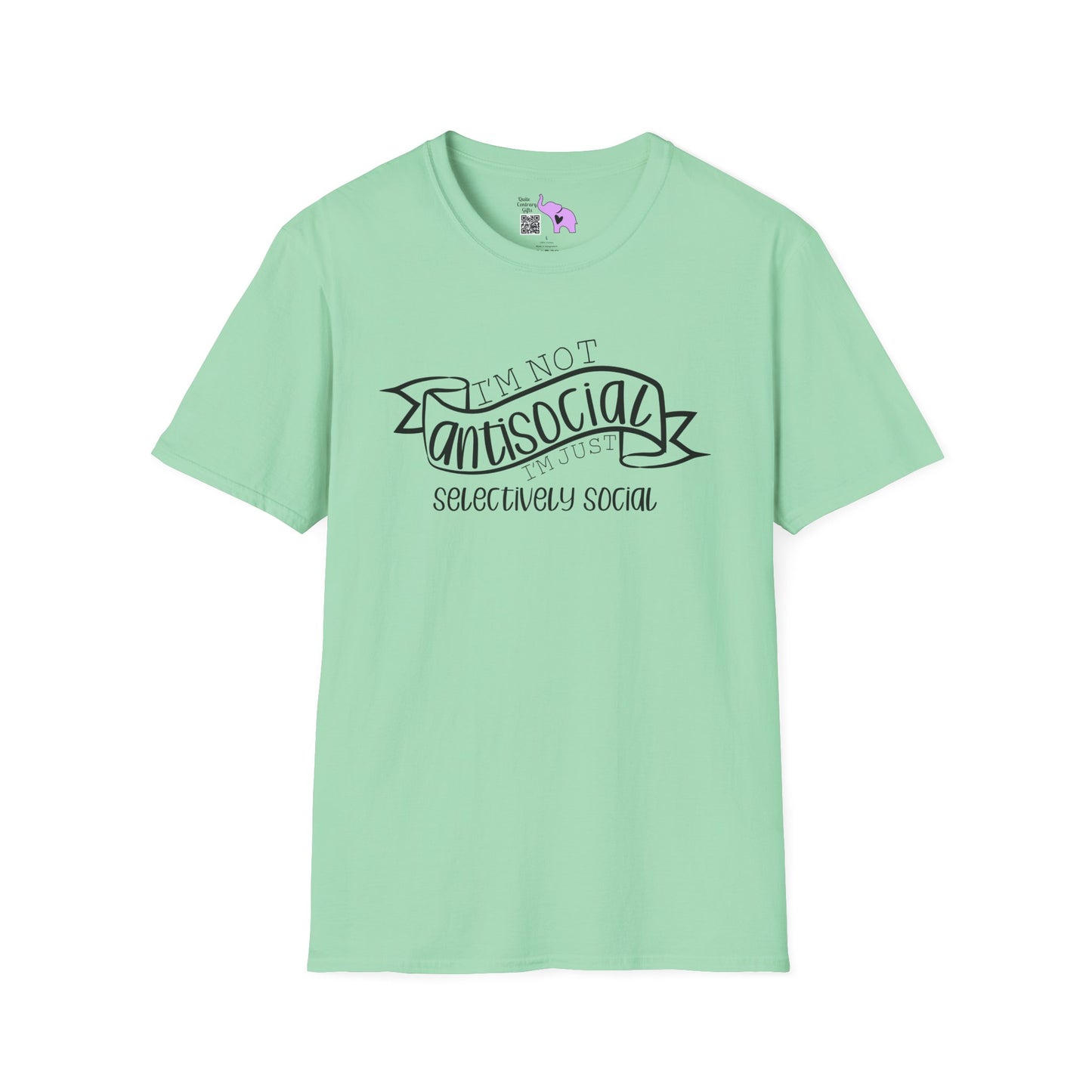 I'm Not Antisocial I'm Just Selectively Social Adult T-shirt