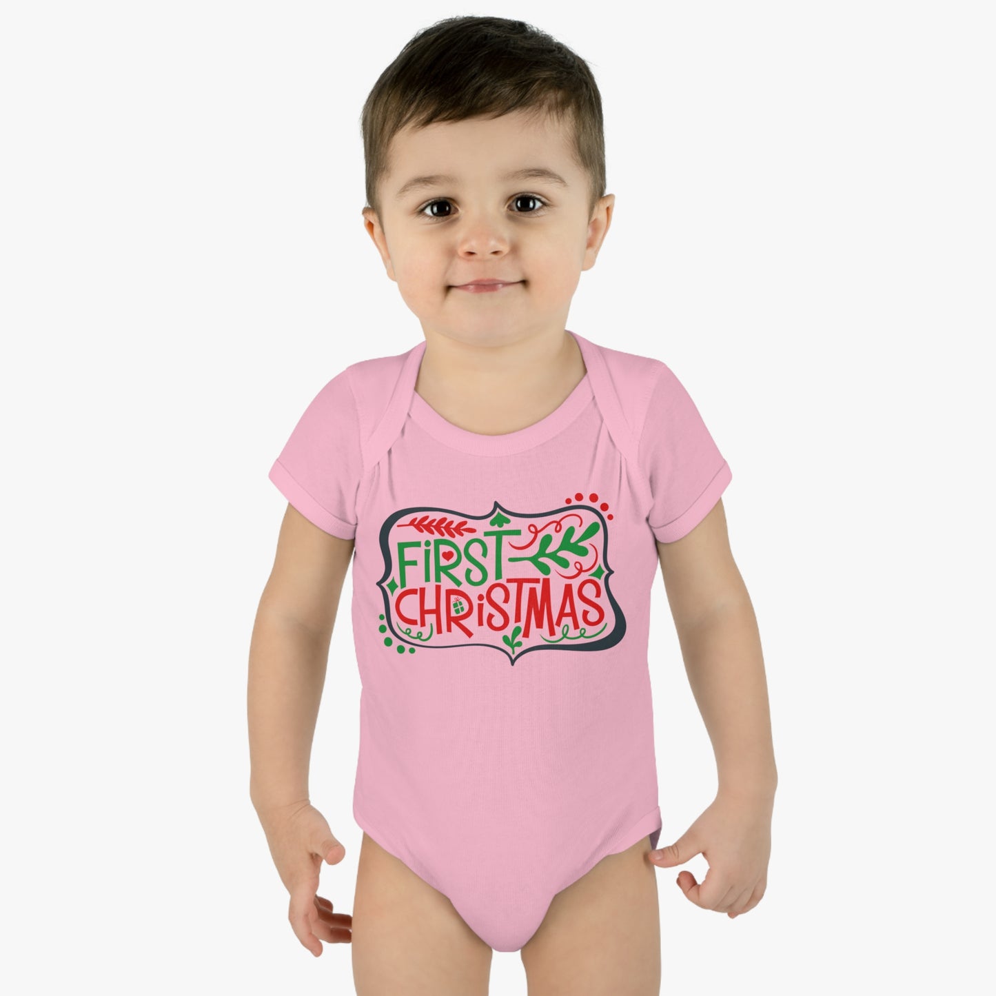 My First Christmas Infant Baby Rib Bodysuit