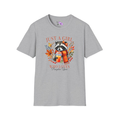 Just A Girl Who Loves Pumpkin Spice (Racoon) Adult T-shirt