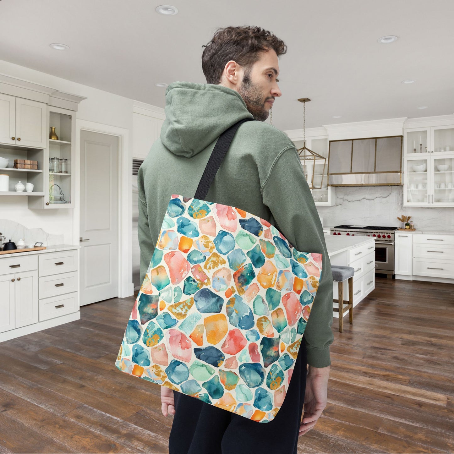 Ocean Pebble Drift Canvas Tote Bag