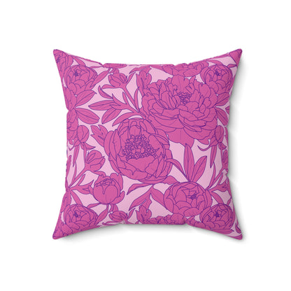 Blush Peony Garden Throw Pillow