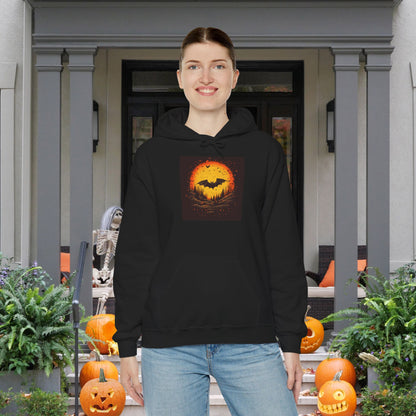 Creepy Bats Over Moon 6 Heavy Blend™ Hooded Sweatshirt