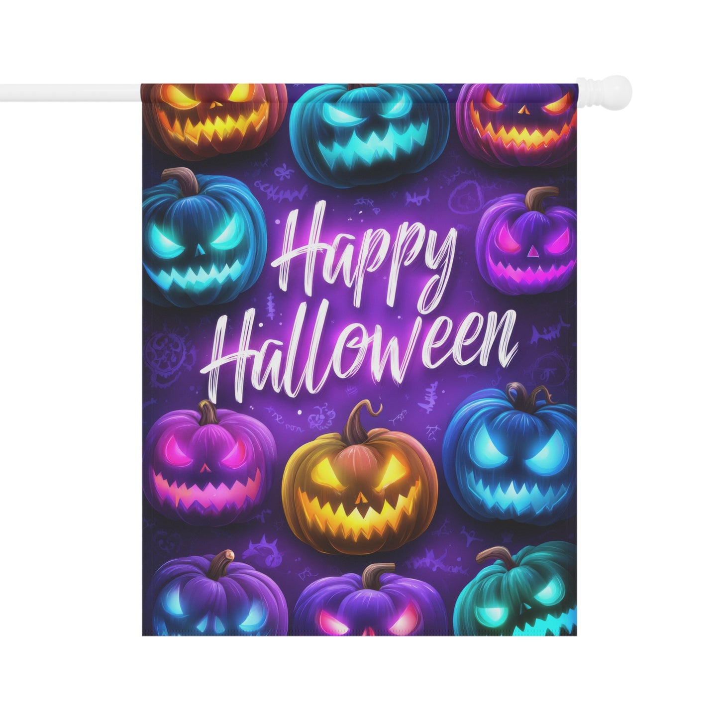 Happy Halloween Purple Garden Banner