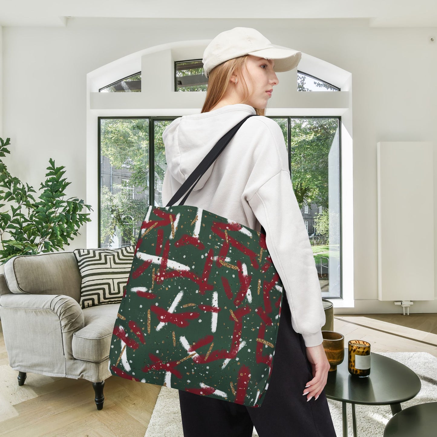 Holiday Brushstrokes Canvas Tote Bag
