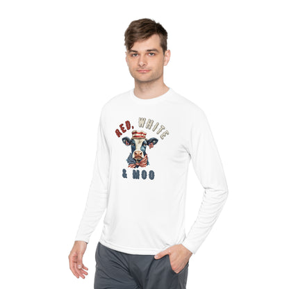 Red, White, & Moo Lightweight Long Sleeve Tee