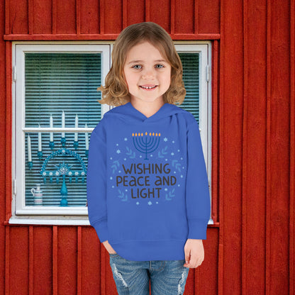 Hanukkah Wishing Peace & Light Toddler Pullover Fleece Hoodie