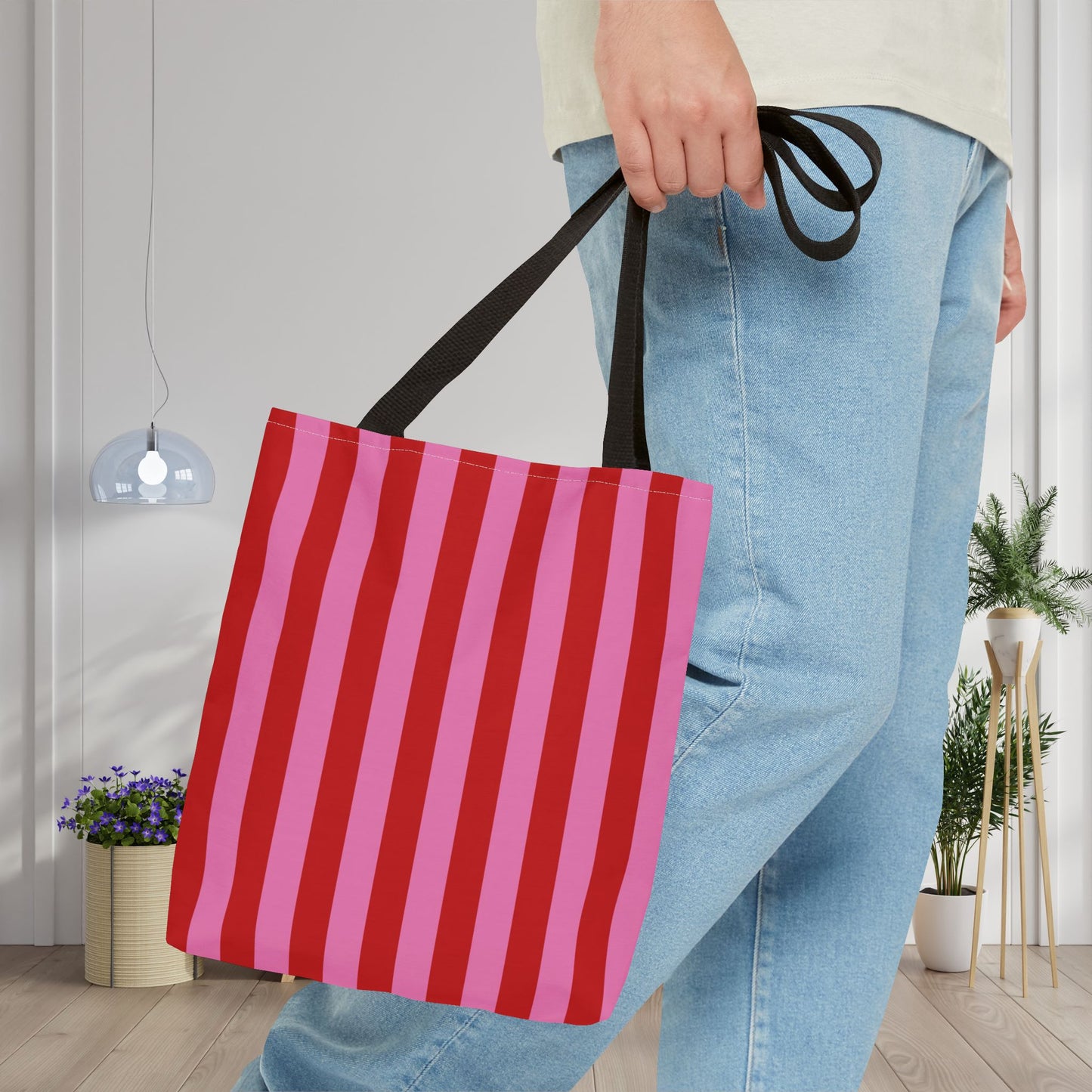 Be Mine Stripes Canvas Tote Bag