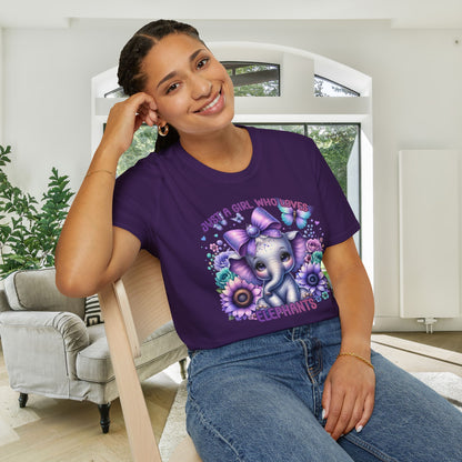 Just A Girl Who Loves Elephants Adult T-shirt