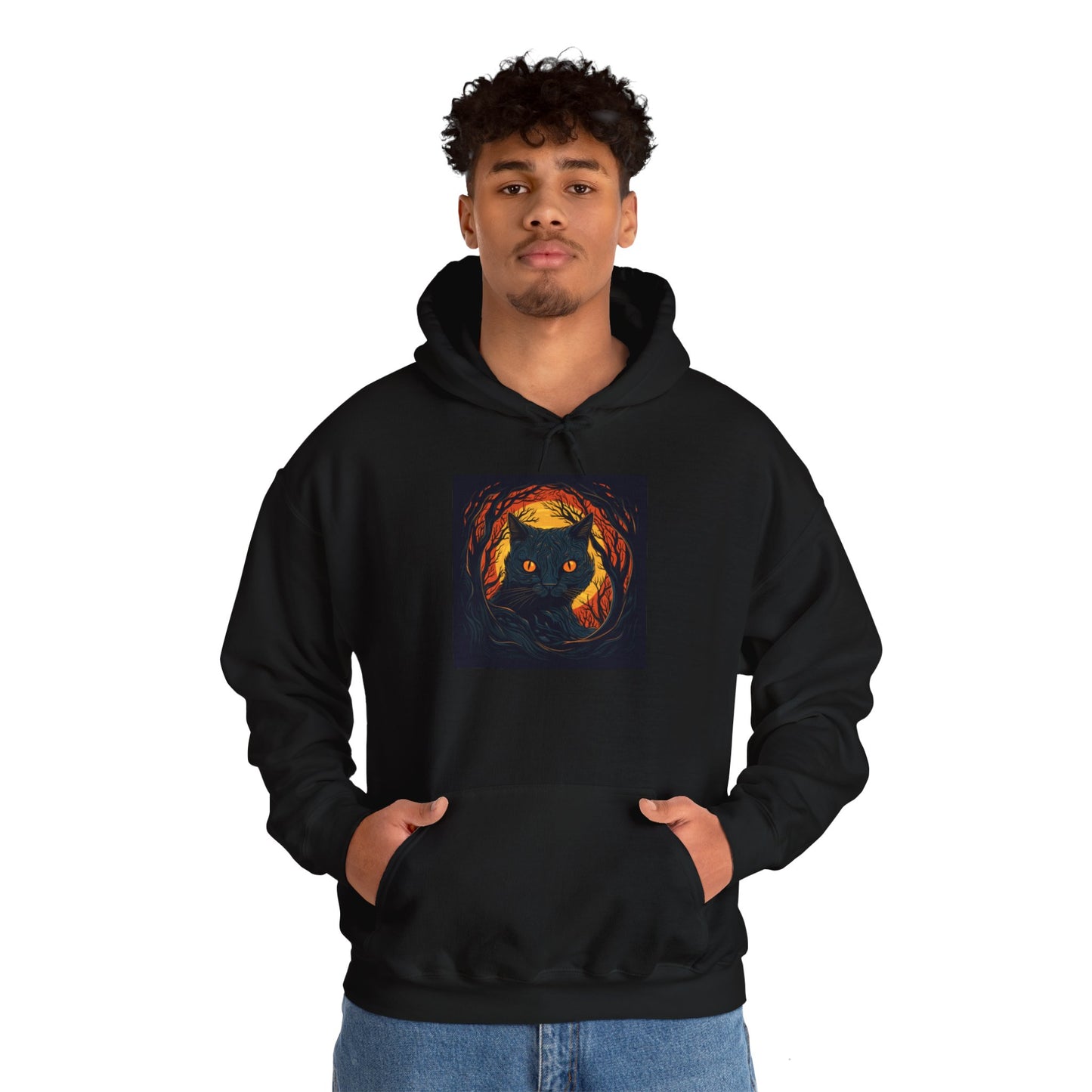 Creepy Black Cats 9 Heavy Blend™ Hooded Sweatshirt