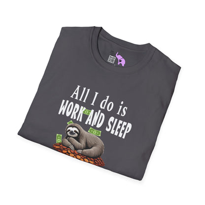 All I Do Is Work and Sleep But I'm Always Broke and I'm Still Tired Adult T-shirt
