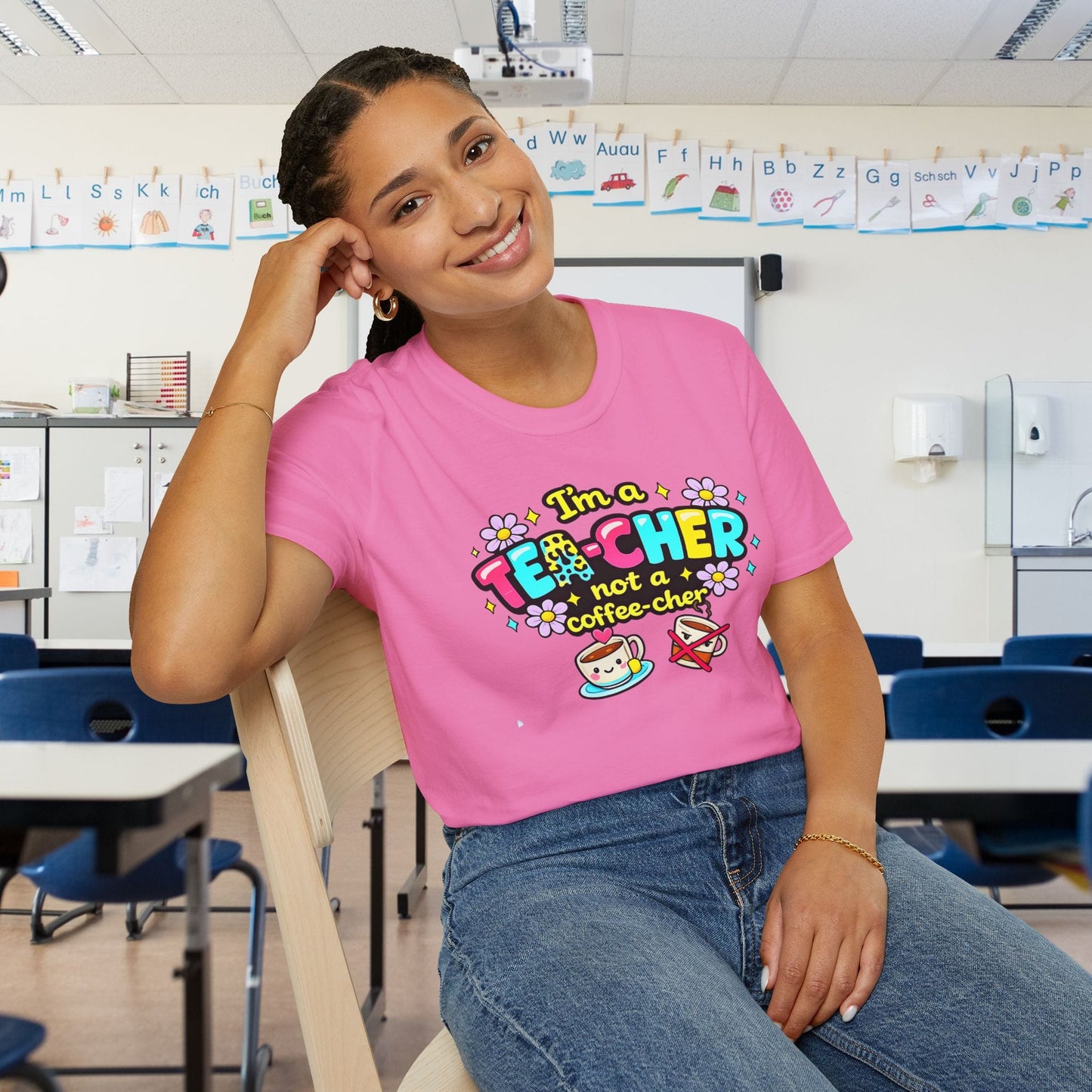 I'm A Tea-cher Not A Coffee-cher Adult T-shirt