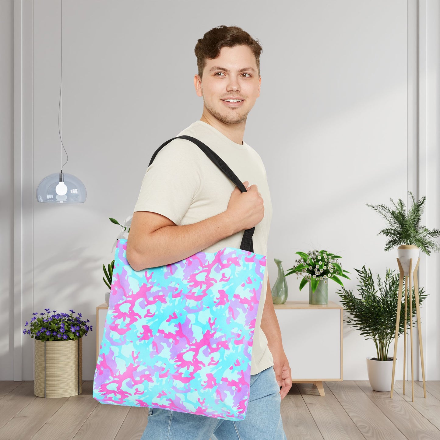 Cotton Candy Camo Canvas Tote Bag