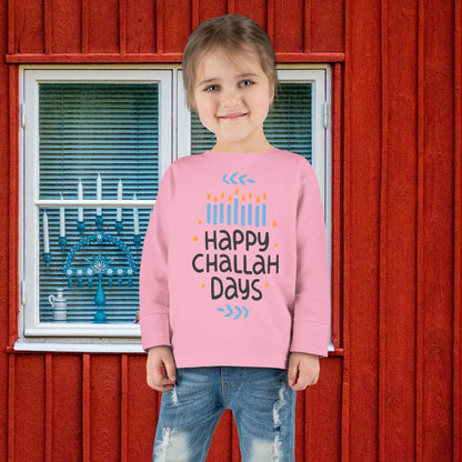 Happy Challah Days Toddler Long Sleeve Tee