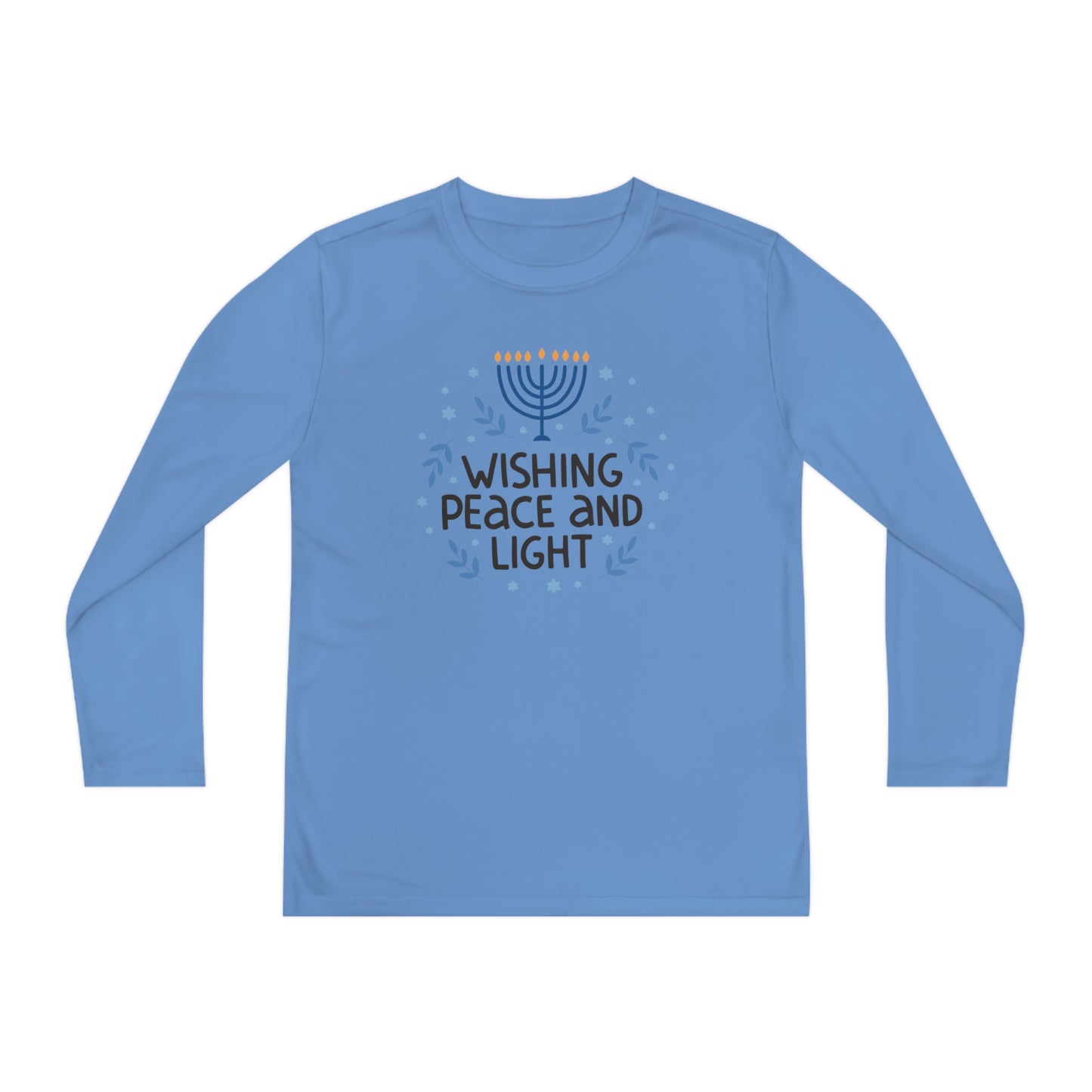 Hanukkah Wishing Peace & Light Youth Long Sleeve Tee