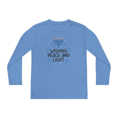 Hanukkah Wishing Peace & Light Youth Long Sleeve Tee