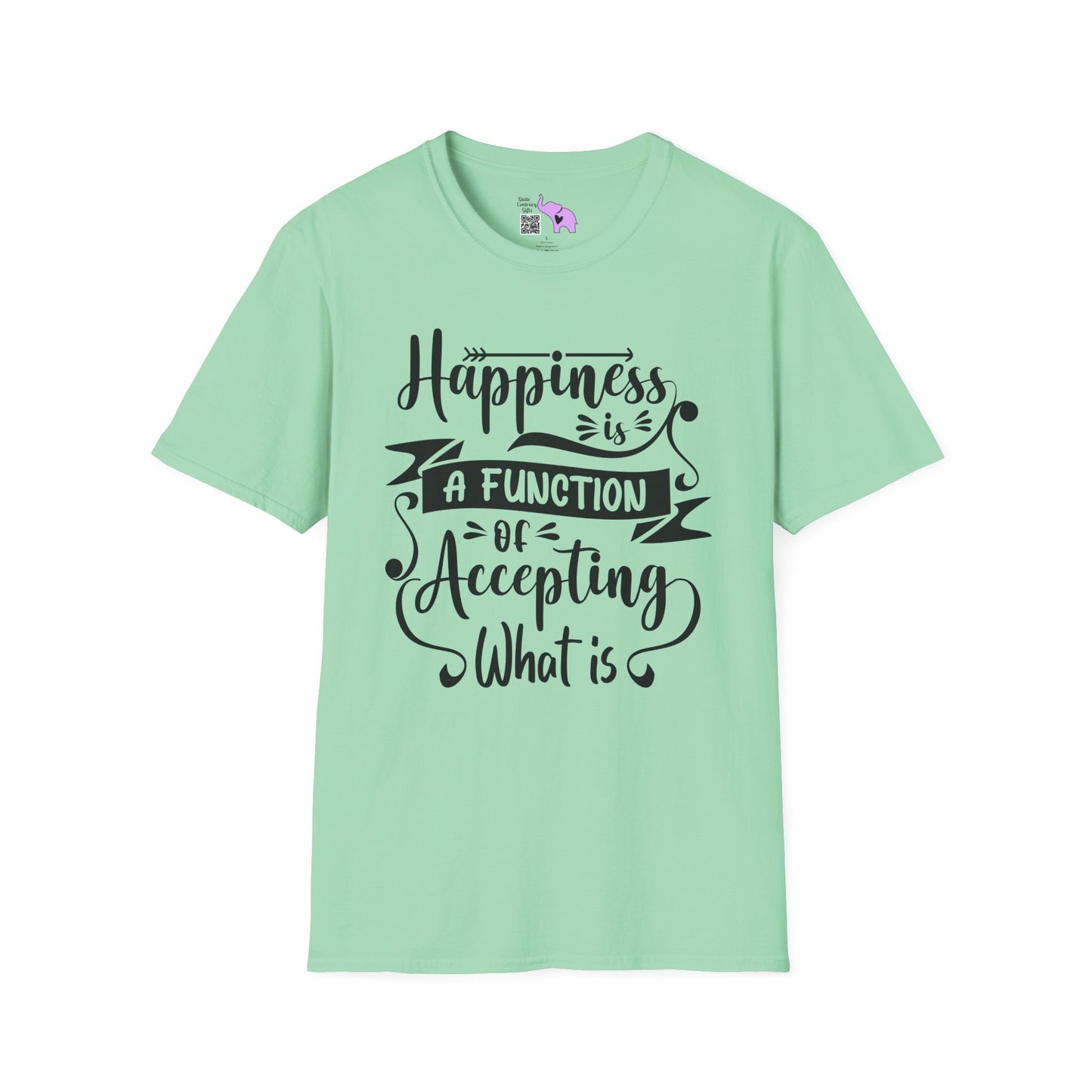Happiness is a Function of Accepting What Is Adult T-shirt