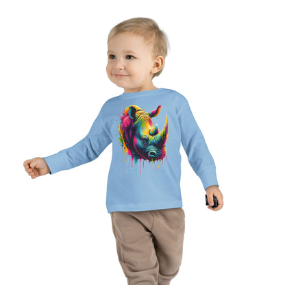 Colorful Rhino Toddler Long Sleeve Tee