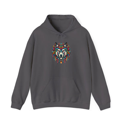Colorful Wolf 2 Heavy Blend™ Hooded Sweatshirt