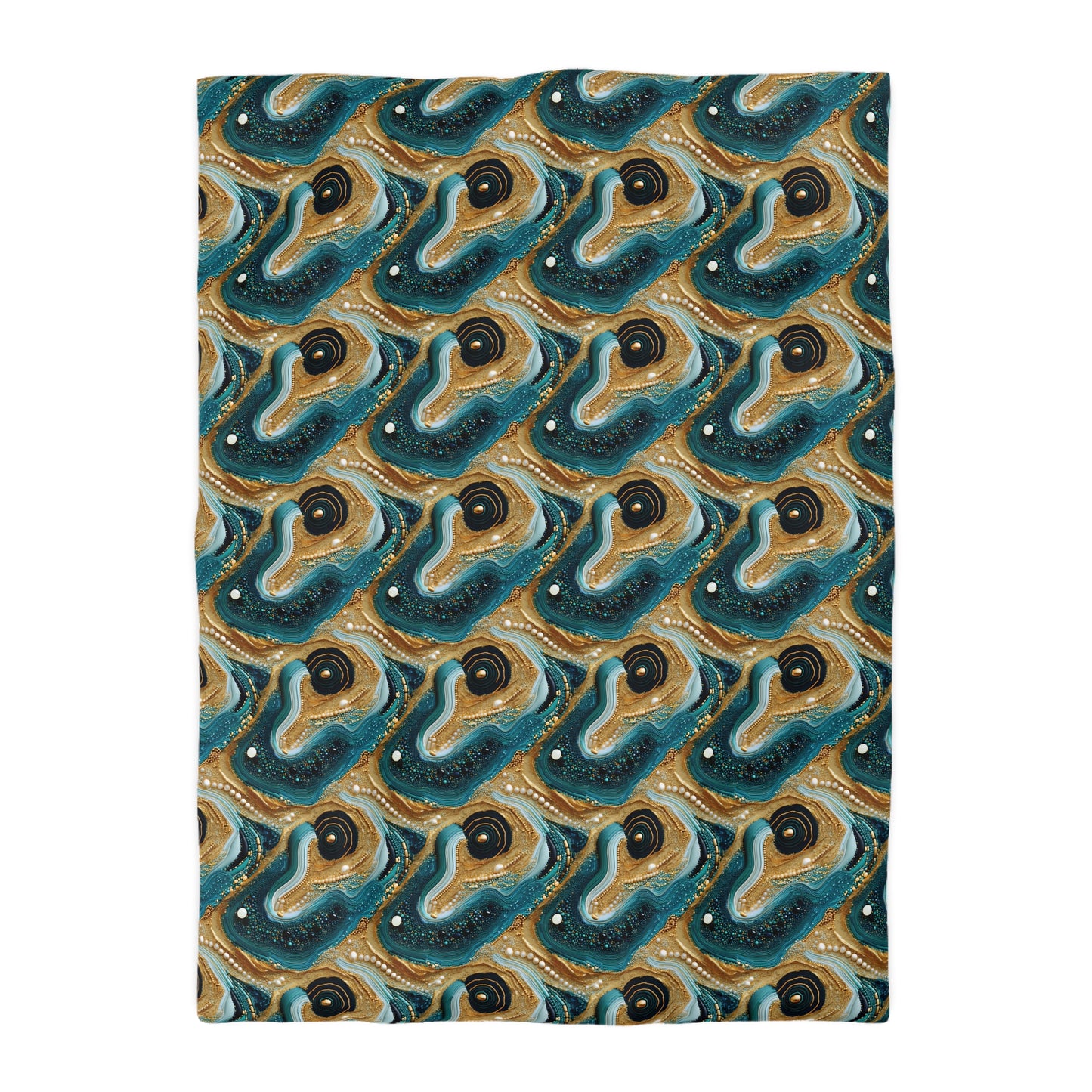Gilded Ocean Veins Microfiber Duvet Cover