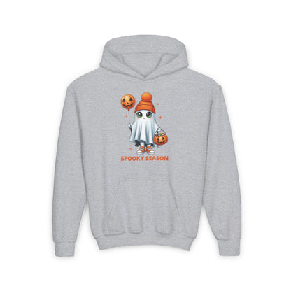 Spooky Season Ghost Trick-or-Treater Youth Heavy Blend Hoodie