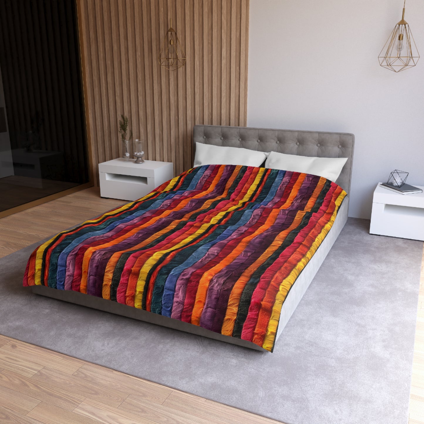 Vertical Vibes Microfiber Duvet Cover