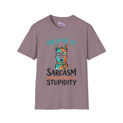 ""My Level of Sarcasm Depends on Your Level of Stupidity (Llama) Adult T-shirt