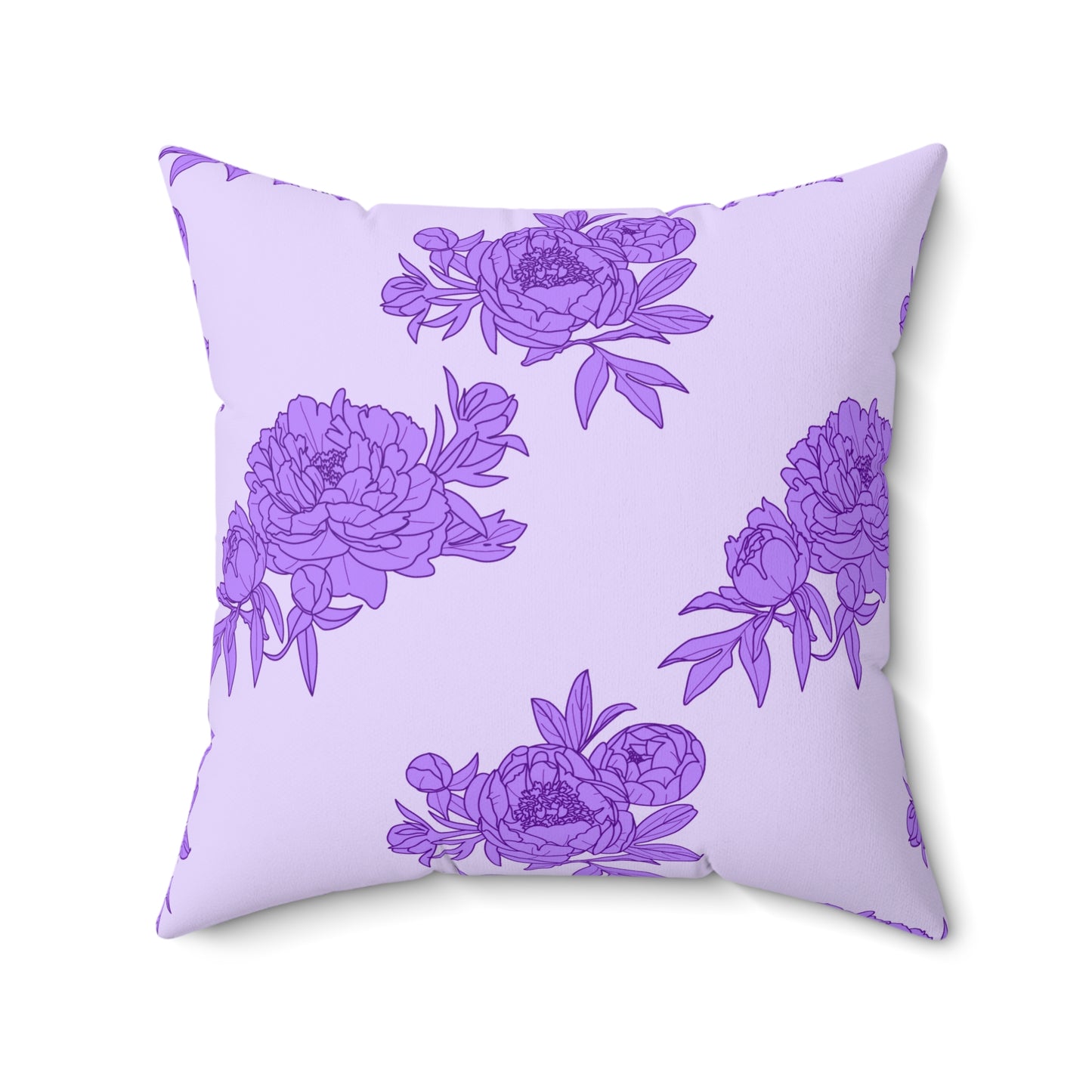 Royal Orchid Peonies Throw Pillow