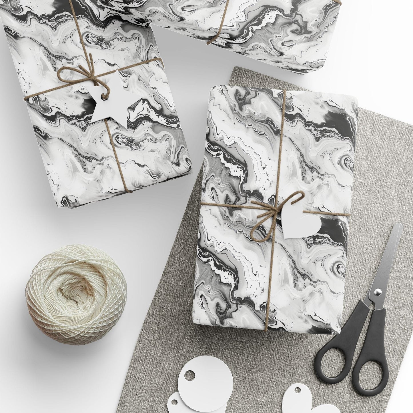 Frost Veil Marble Wrapping Paper