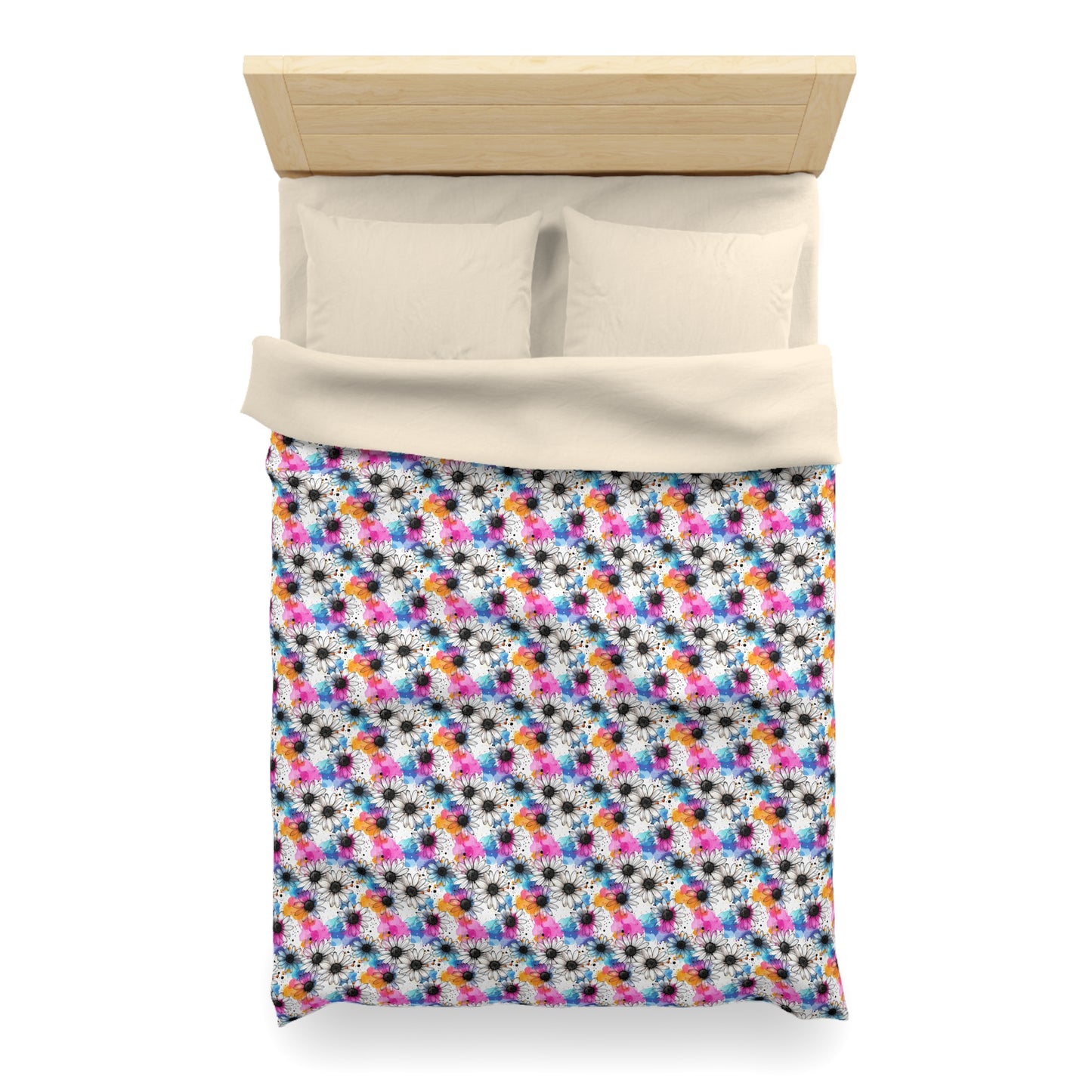 Watercolor Daisy Dream Microfiber Duvet Cover