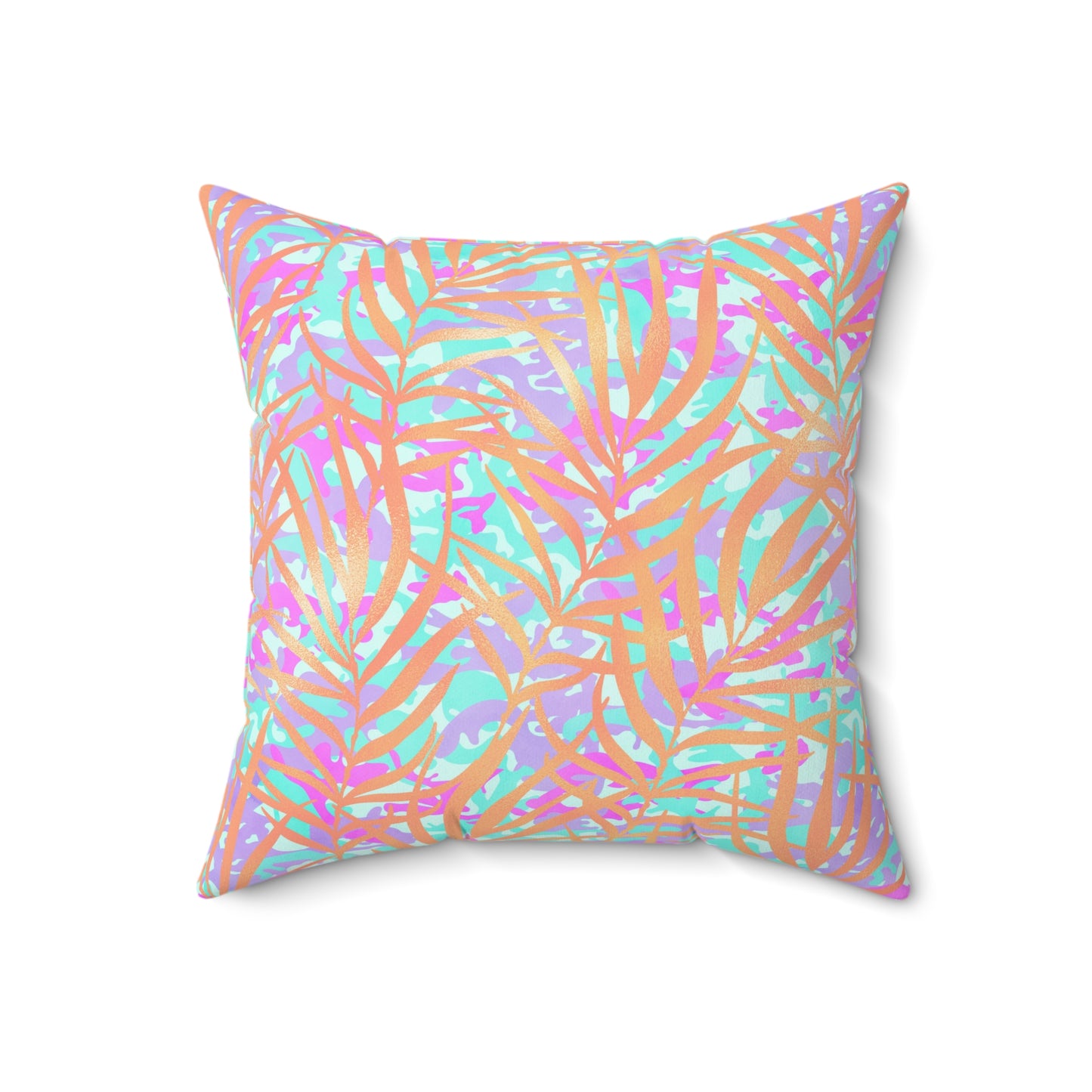Tropical Sunset Palms Throw Pillow