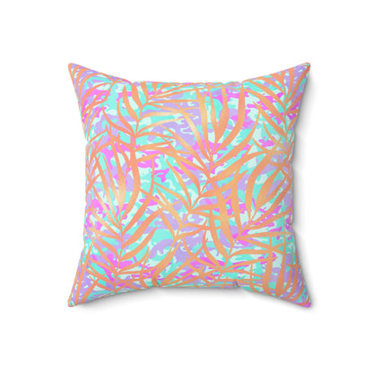 Tropical Sunset Palms Throw Pillow
