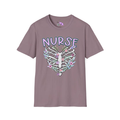Nurse (Ribs & Flowers) Adult T-shirt