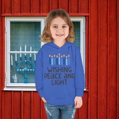 Hanukkah Wishing Peace & Light Toddler Pullover Fleece Hoodie