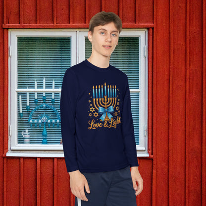 Love & Light Menorah Youth Long Sleeve Tee