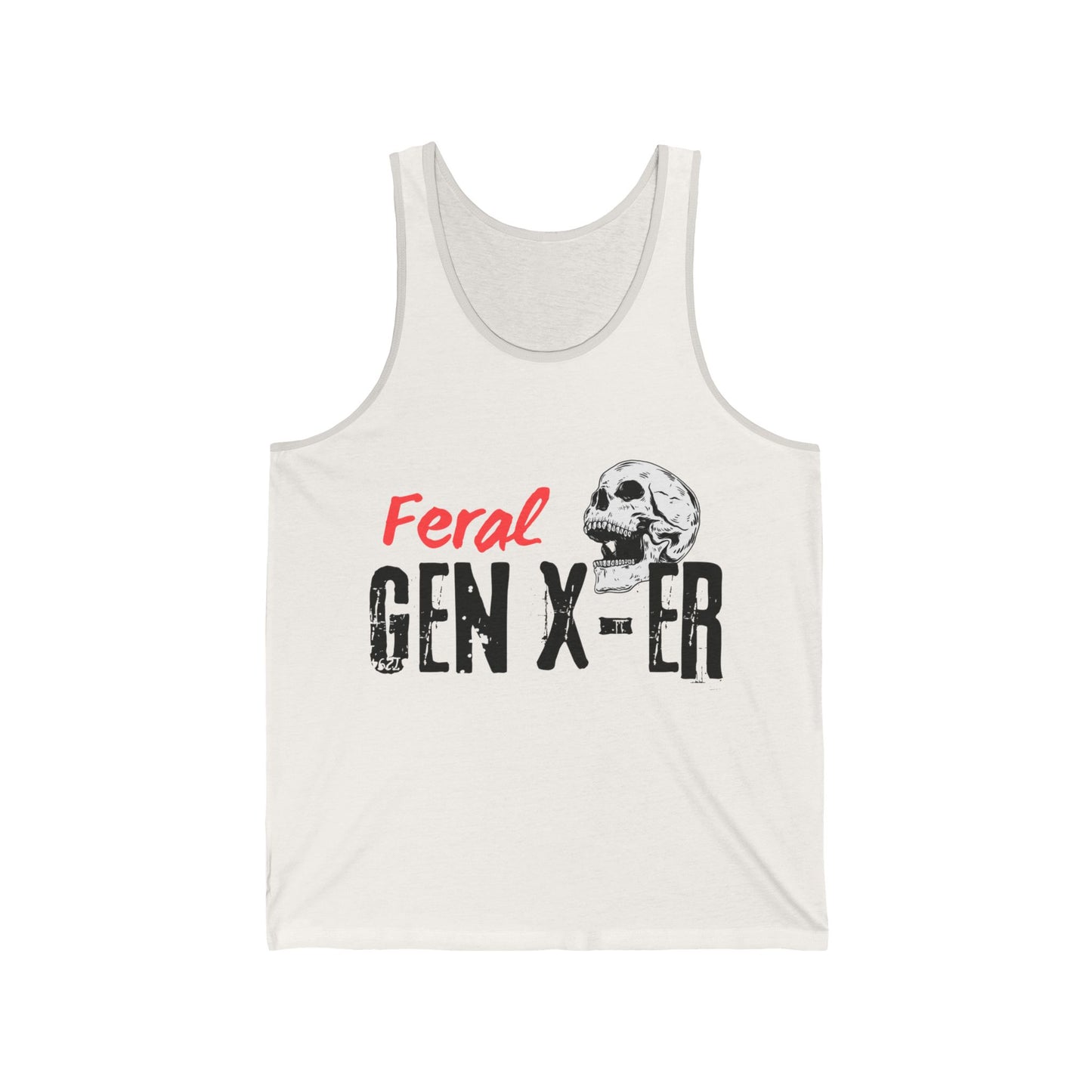 Feral GenXer w/Skull Unisex Jersey Tank