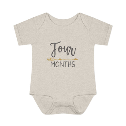 Golden Arrow Milestone Baby Bodysuit-Four Months