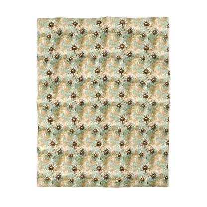 Worn Meadow Daisies Microfiber Duvet Cover
