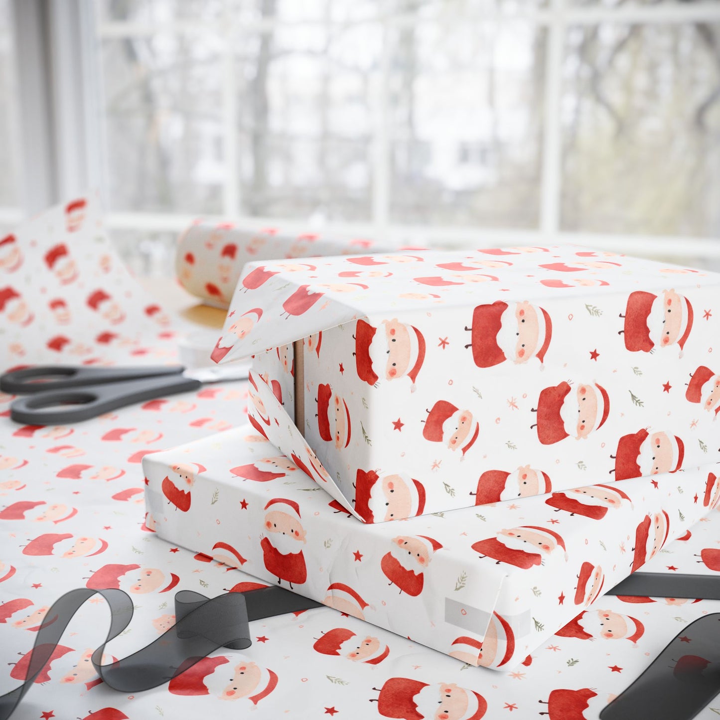 Holly Jolly Santas Wrapping Paper