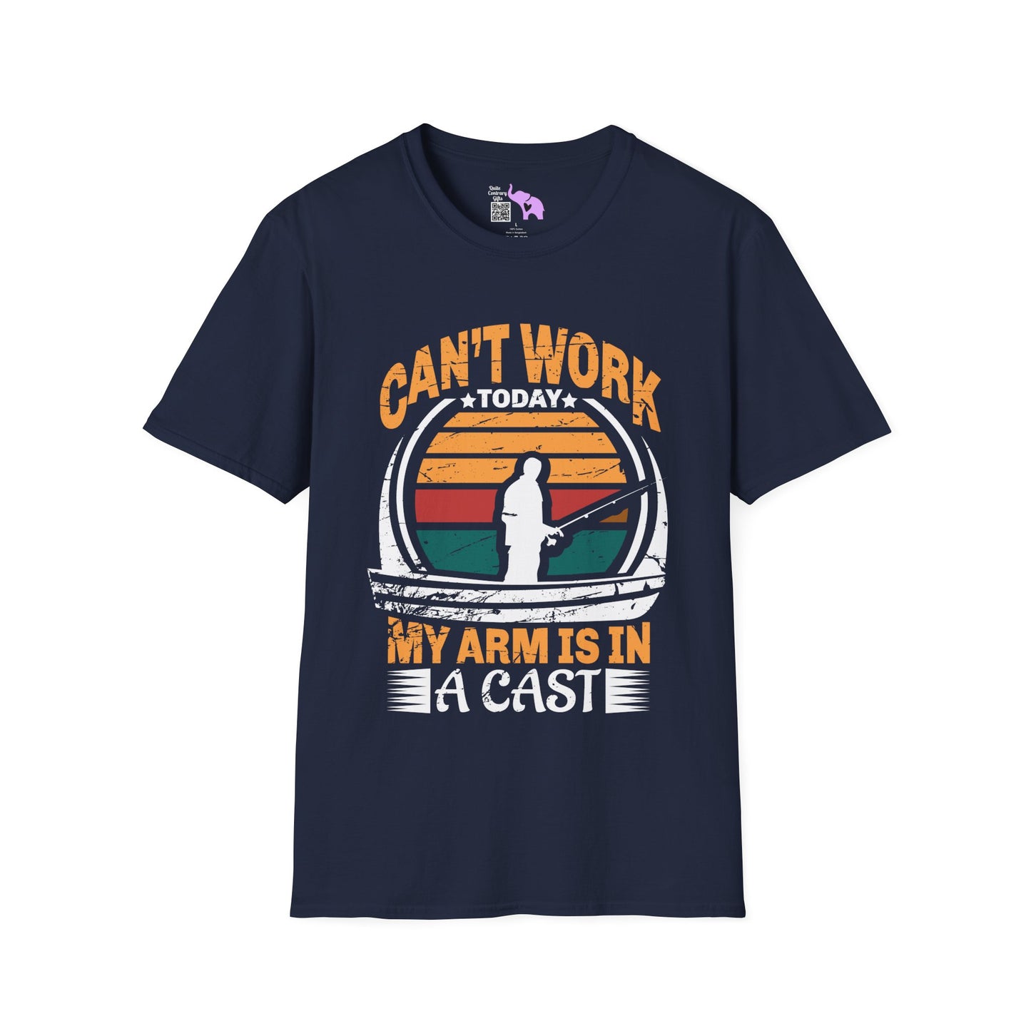 Can't Work Today My Arm Is In A Cast (Fishing) Adult T-shirt
