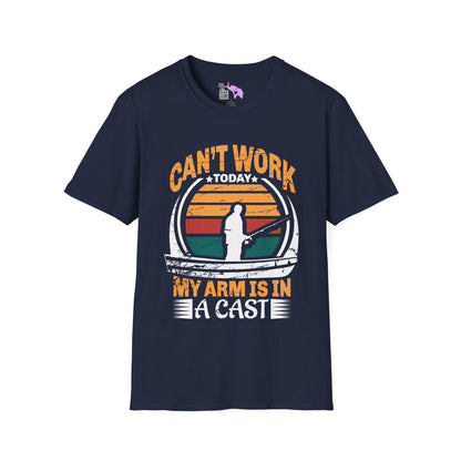 Can't Work Today My Arm Is In A Cast (Fishing) Adult T-shirt