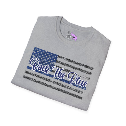 Back The Blue Distressed Flag Adult T-shirt