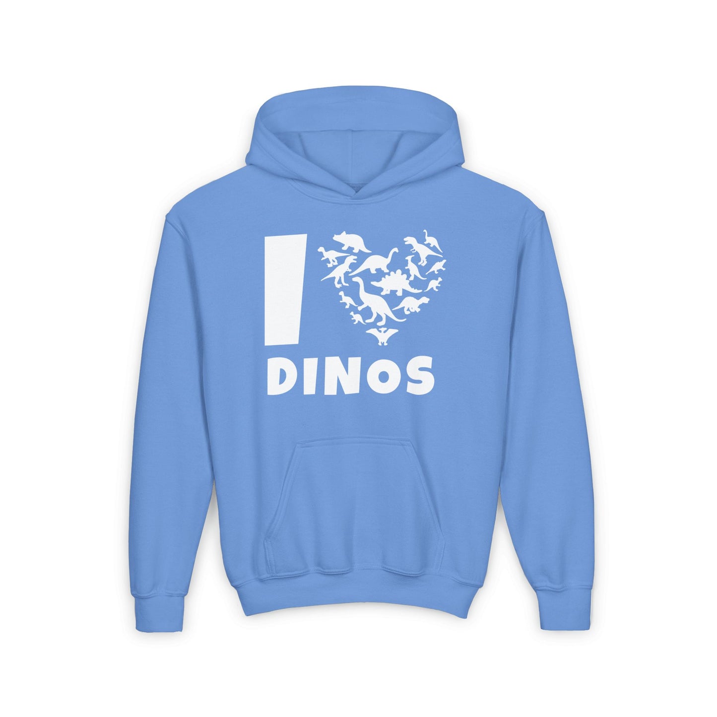 I Love Dinos (Dino Heart) Youth Heavy Blend Hoodie