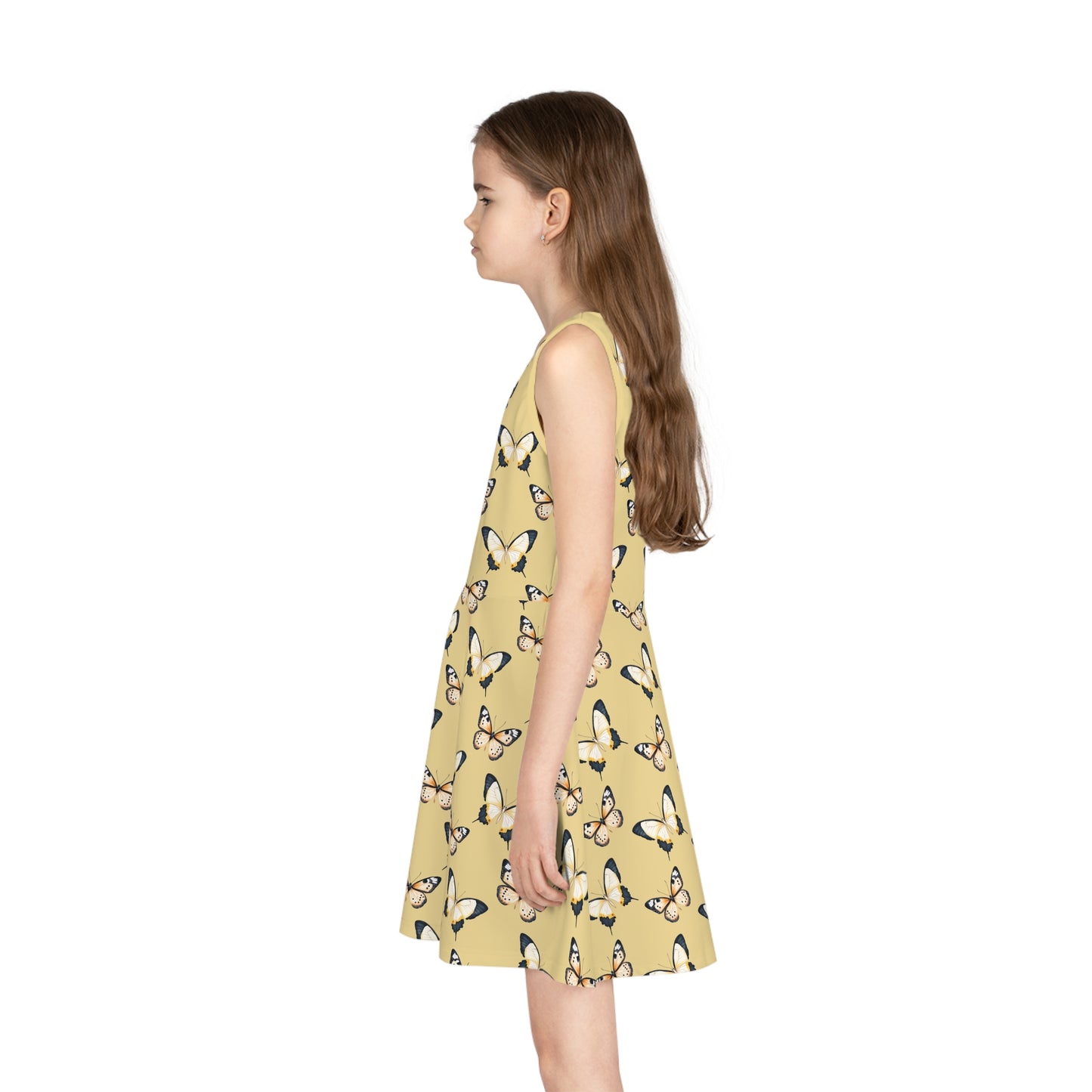 Golden Flutter Girls' Sleeveless Sundress