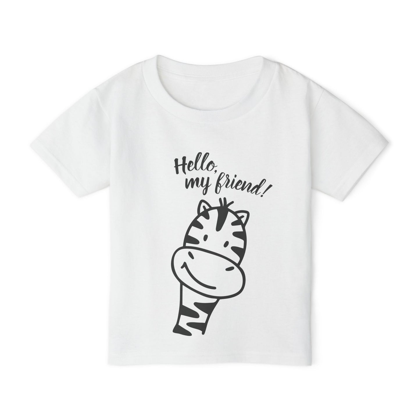 Hello My Friend (Giraffe) Heavy Cotton™ Toddler T-shirt