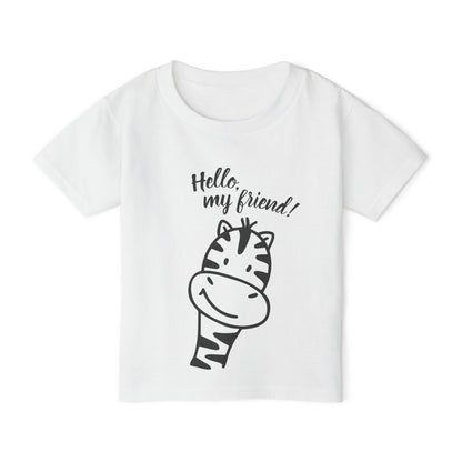 Hello My Friend (Giraffe) Heavy Cotton™ Toddler T-shirt
