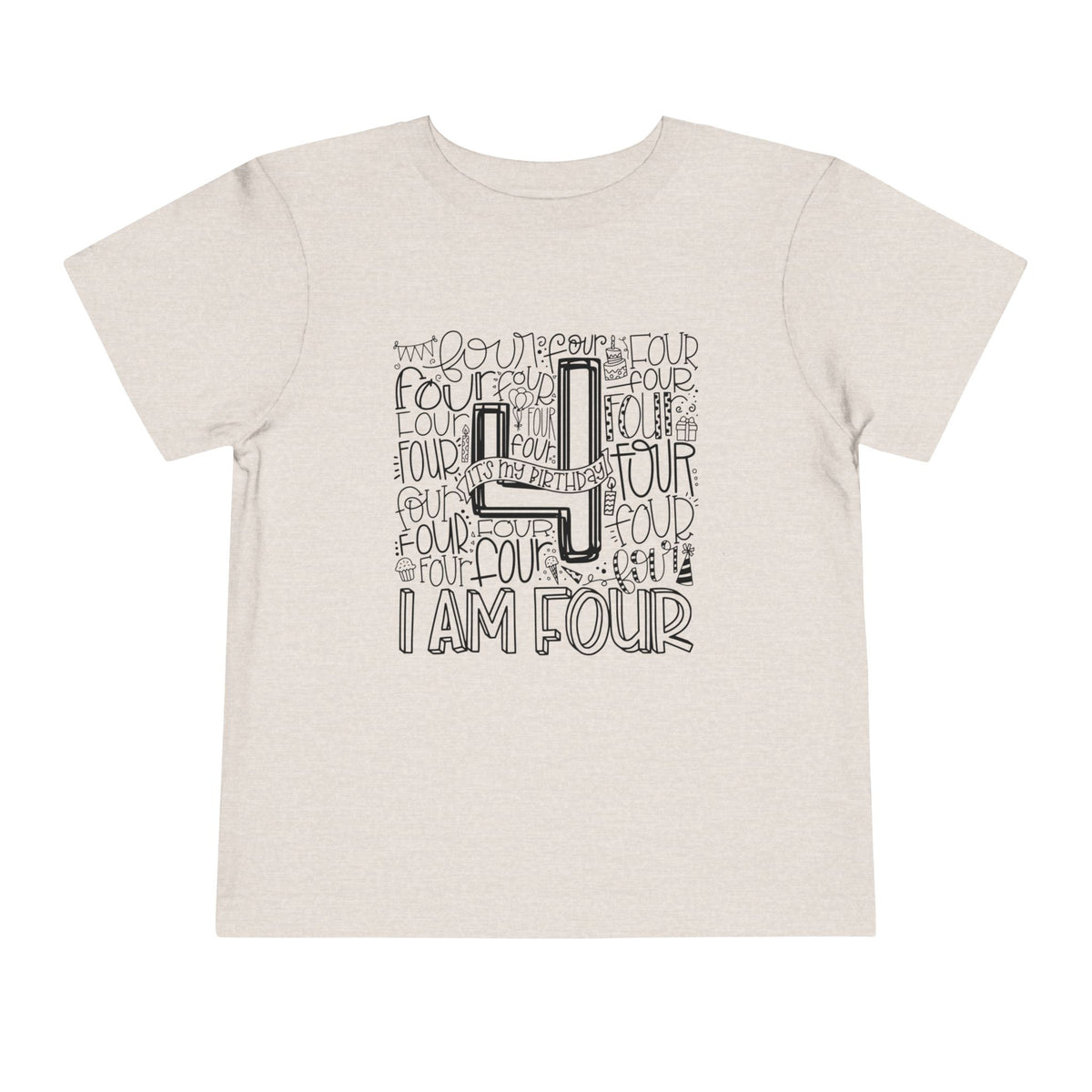 I Am Four Typography Toddler Tee