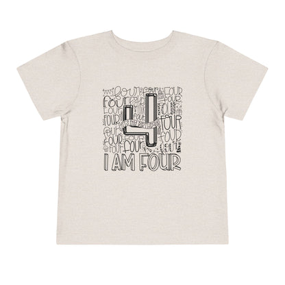 I Am Four Typography Toddler Tee