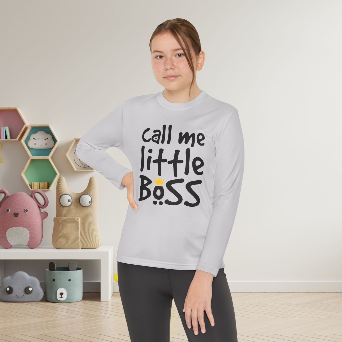 Call Me Little Boss Youth Long Sleeve Tee