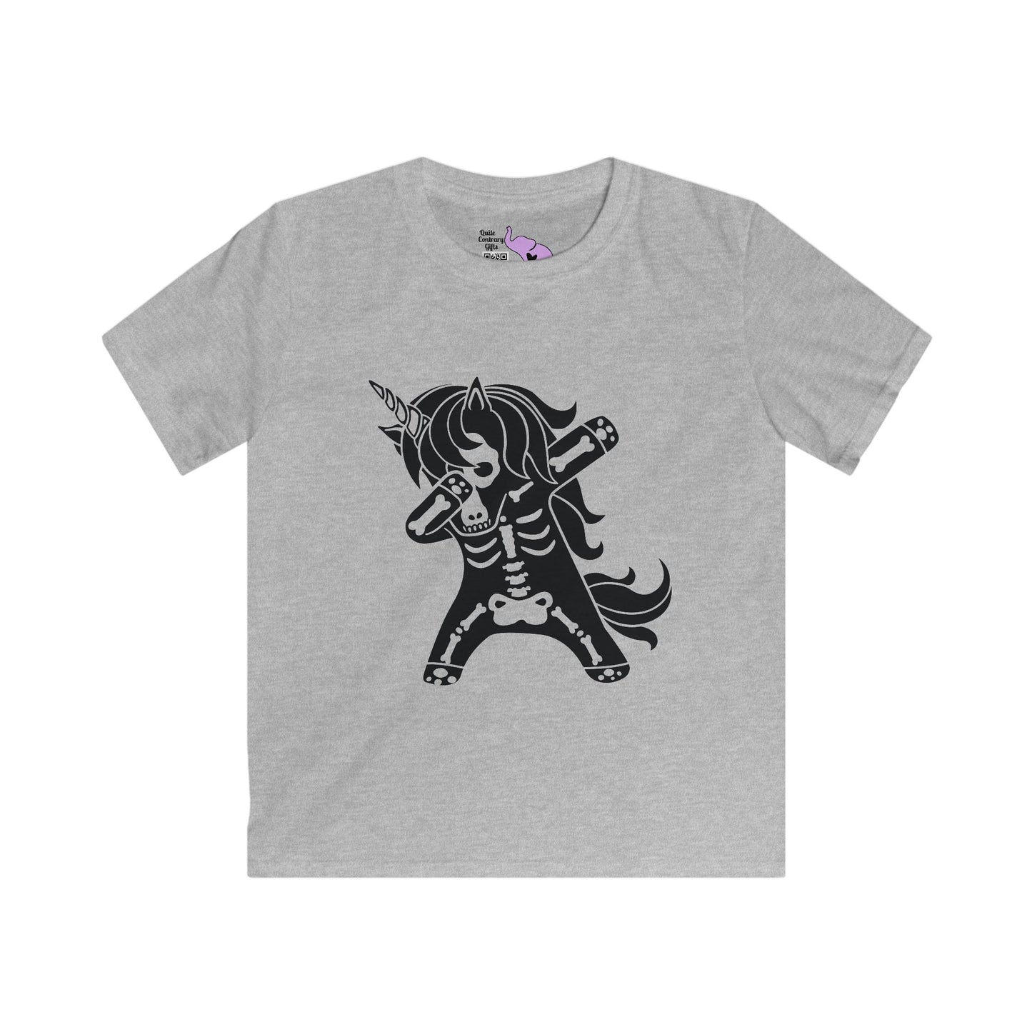 Dabbing Unicorn Skeleton Youth Softstyle Tee