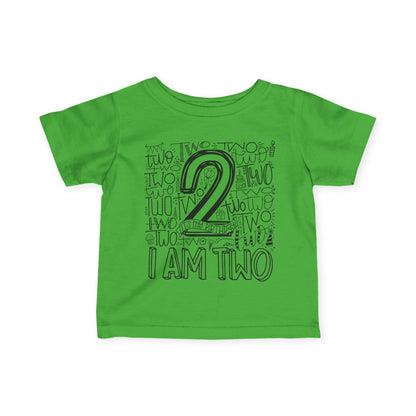 I Am Two Typography Infant T-Shirt